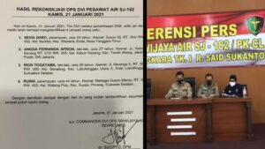 Rion Yoga Tama korban pesawat Sriwijaya SJ-182 asal Lubuklinggau, telah teridentifikasi berdasarkan release resmi Polri melalui Tim DVI