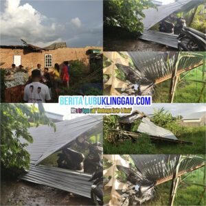 Angin Ribut Terbangkan Lima Atap Rumah warga Karya Bakti LubukLinggau