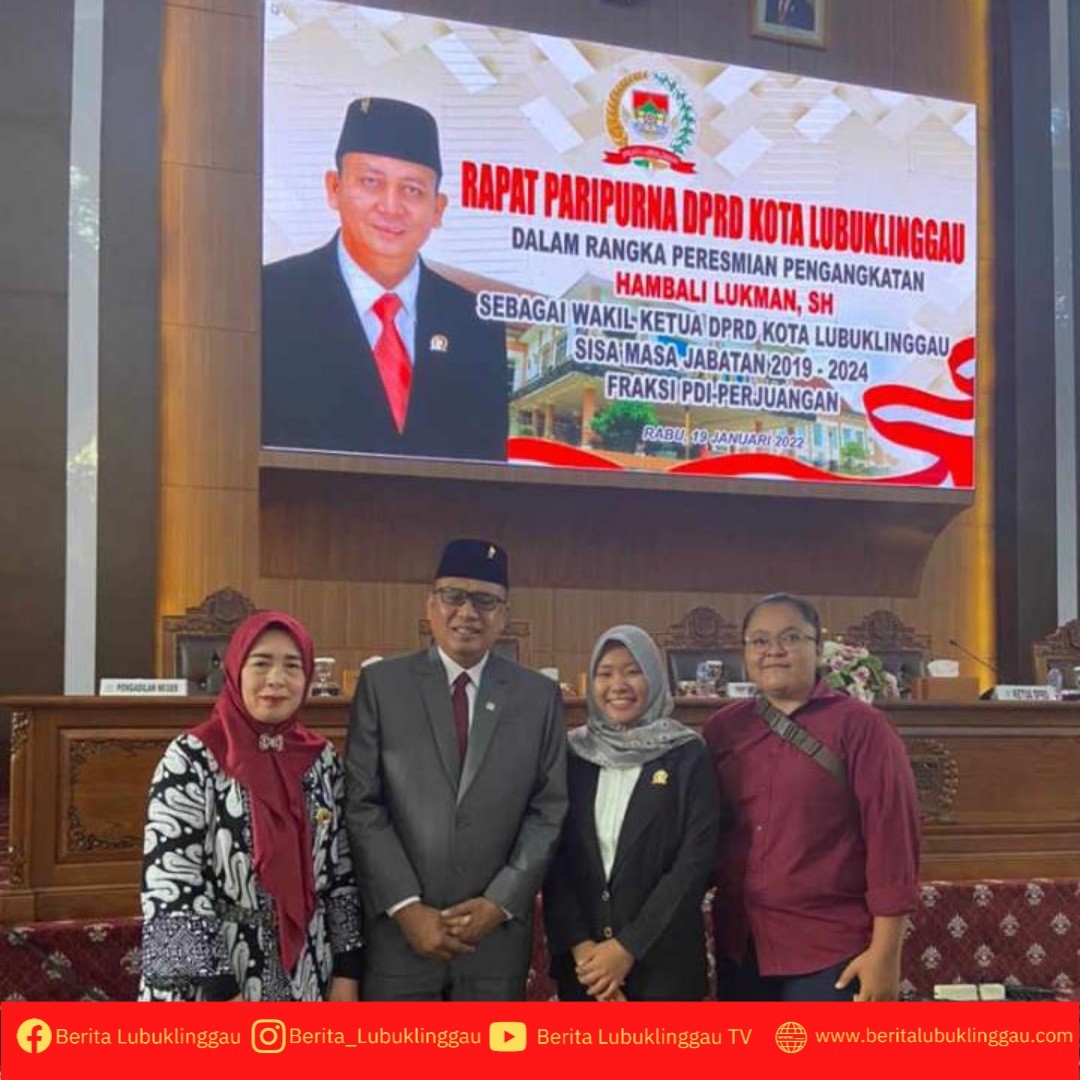 Hari Pertama Masuk Kerja Sherly Hadiri Pelantikan Wakil Ketua II DPRD Kota Lubuklinggau