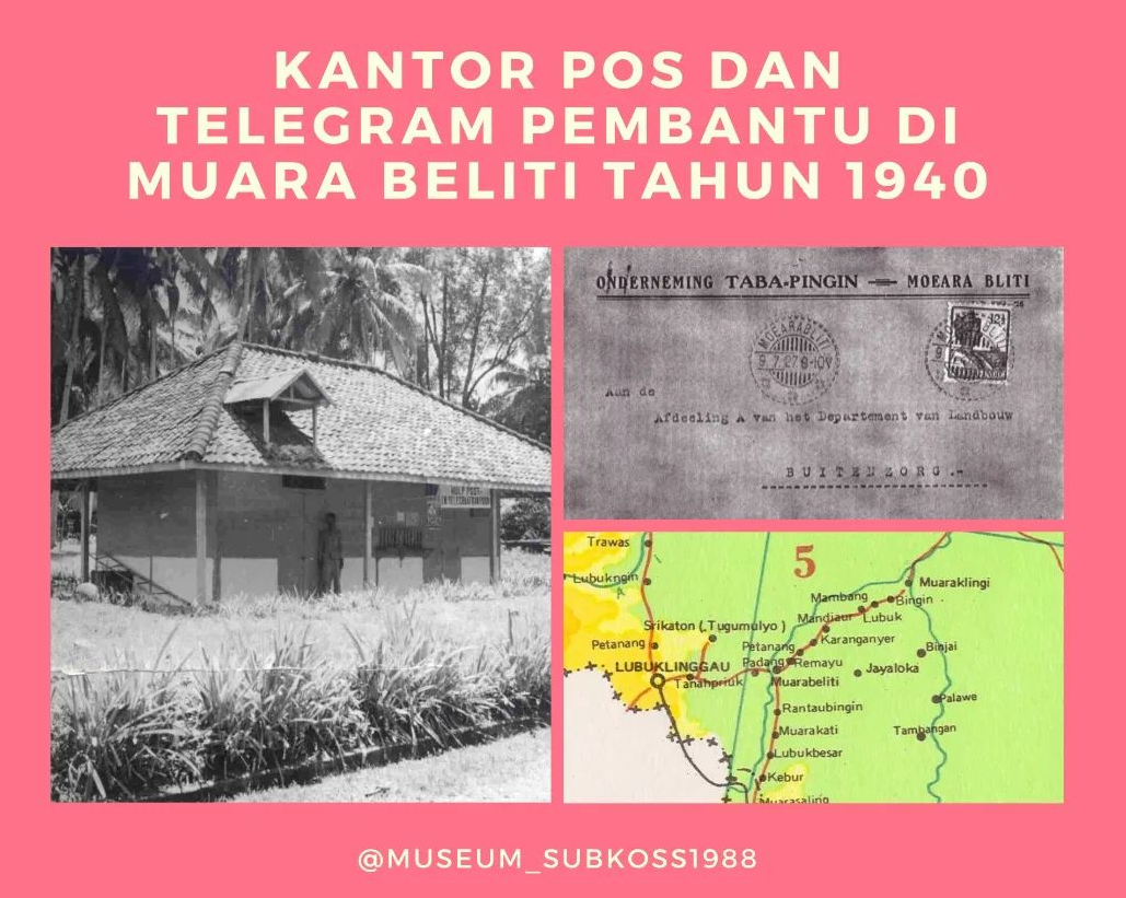 Ini Penampakan Kantor Pos dan Telegram Pembantu di Muara Beliti 1940