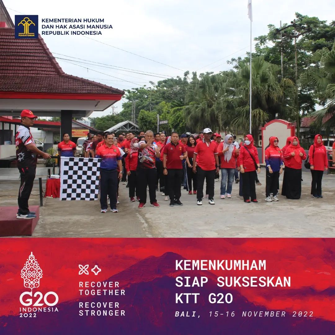 Semarakan KTT G20, Lapas Lubuklinggau Adakan Jalan Sehat dan Senam Bersama