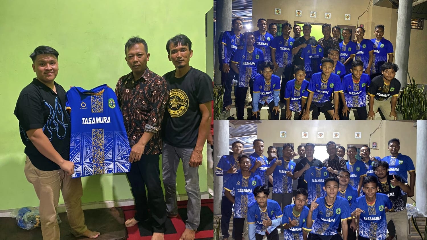 Reza Tasamura, Berikan Bantuan Jersi Tim Cahaya Putra FC di Piala Bupati 2023