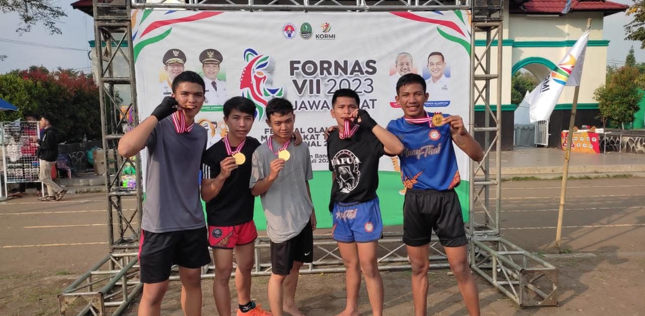 Membanggakan 5 Atlet Muaythai Lubuklinggau Borong Medali Di Fornas ke-VII Jawa Barat
