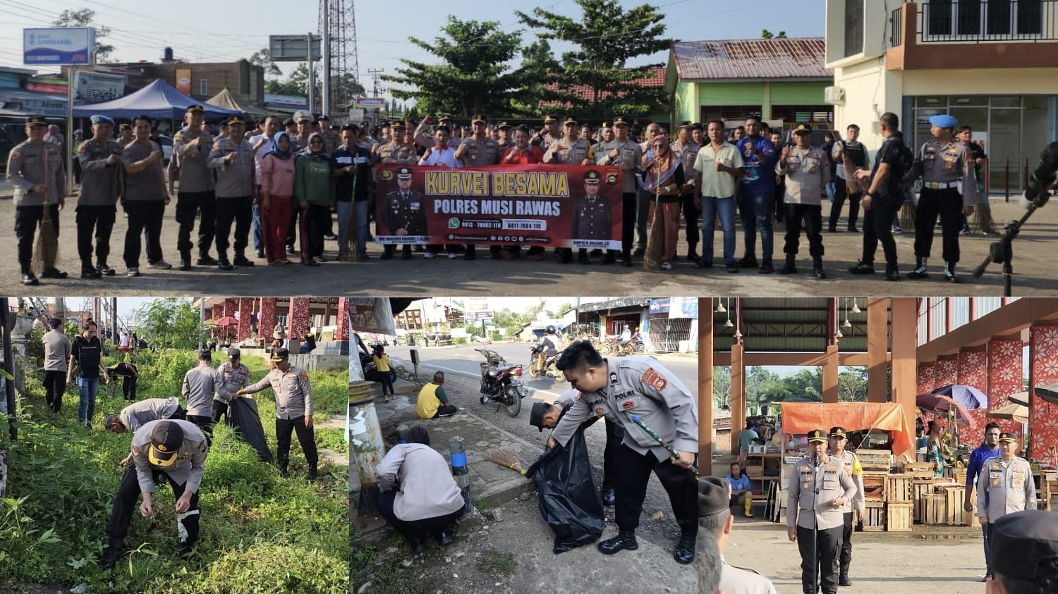Polres Musi Rawas Laksanakan Kurve Bersih -Bersih Pasar METAU
