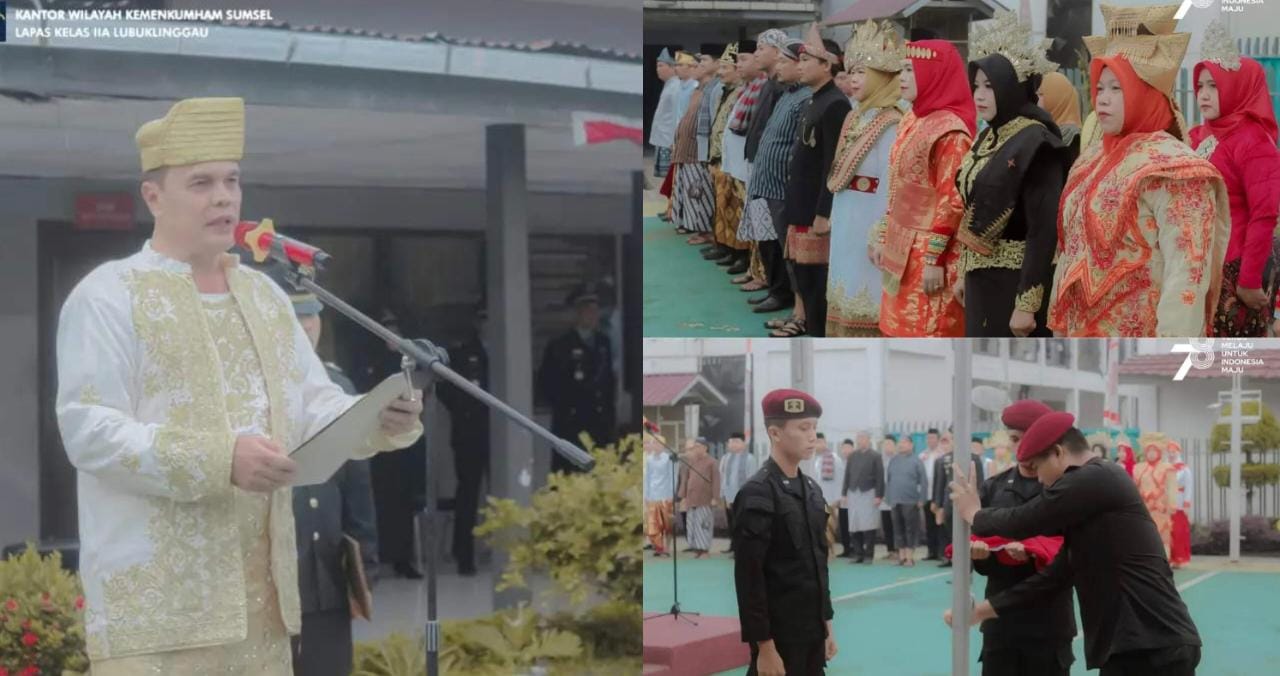Penuh Khidmat , Lapas Lubuklinggau Laksanakan Upacara Peringatan HUT Ke-78 Kemerdekaan Republik Indonesia