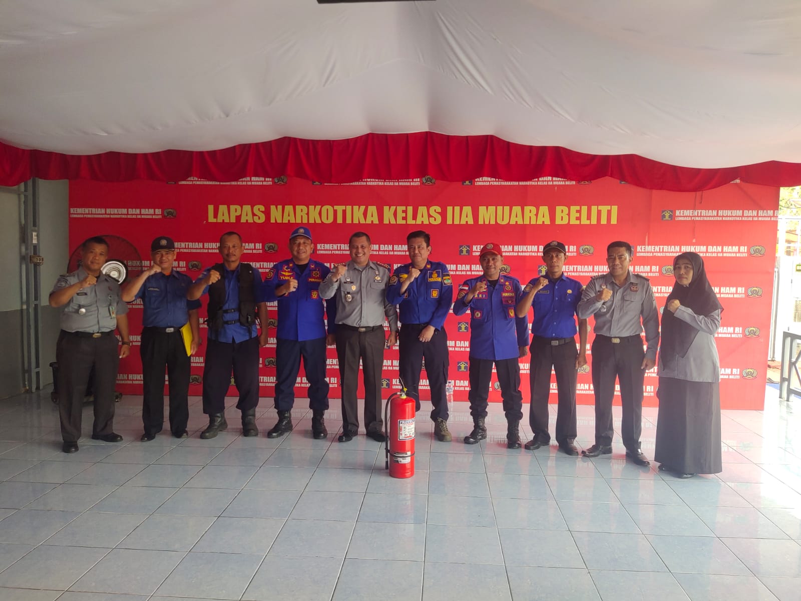 Gandeng Dinas POL PP- Damkar Kabupaten Msui Rawas, Lapas Narkotika Kelas IIA Muara Beliti Gelar Pelatihan Penanganan Kebakaran