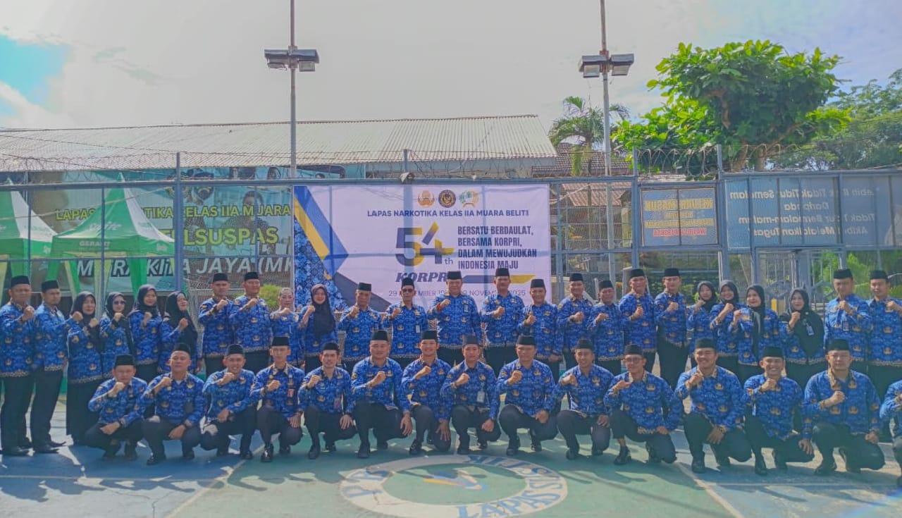 Teguhkan Semangat Pengabdian, Lapas Narkotika Muara Beliti Gelar Upacara HUT ke-54 KORPRI Tahun 2025