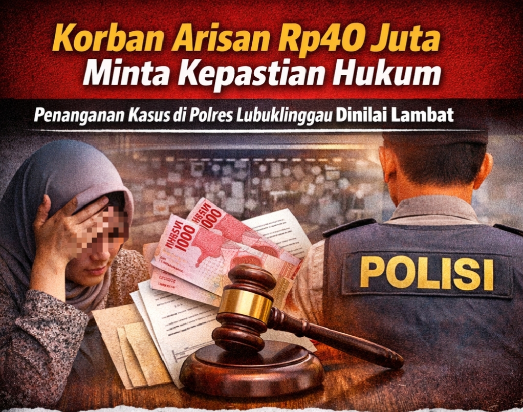 Korban Arisan Rp40 Juta Minta Kepastian Hukum, Penanganan Kasus di Polres Lubuklinggau Dinilai Lambat