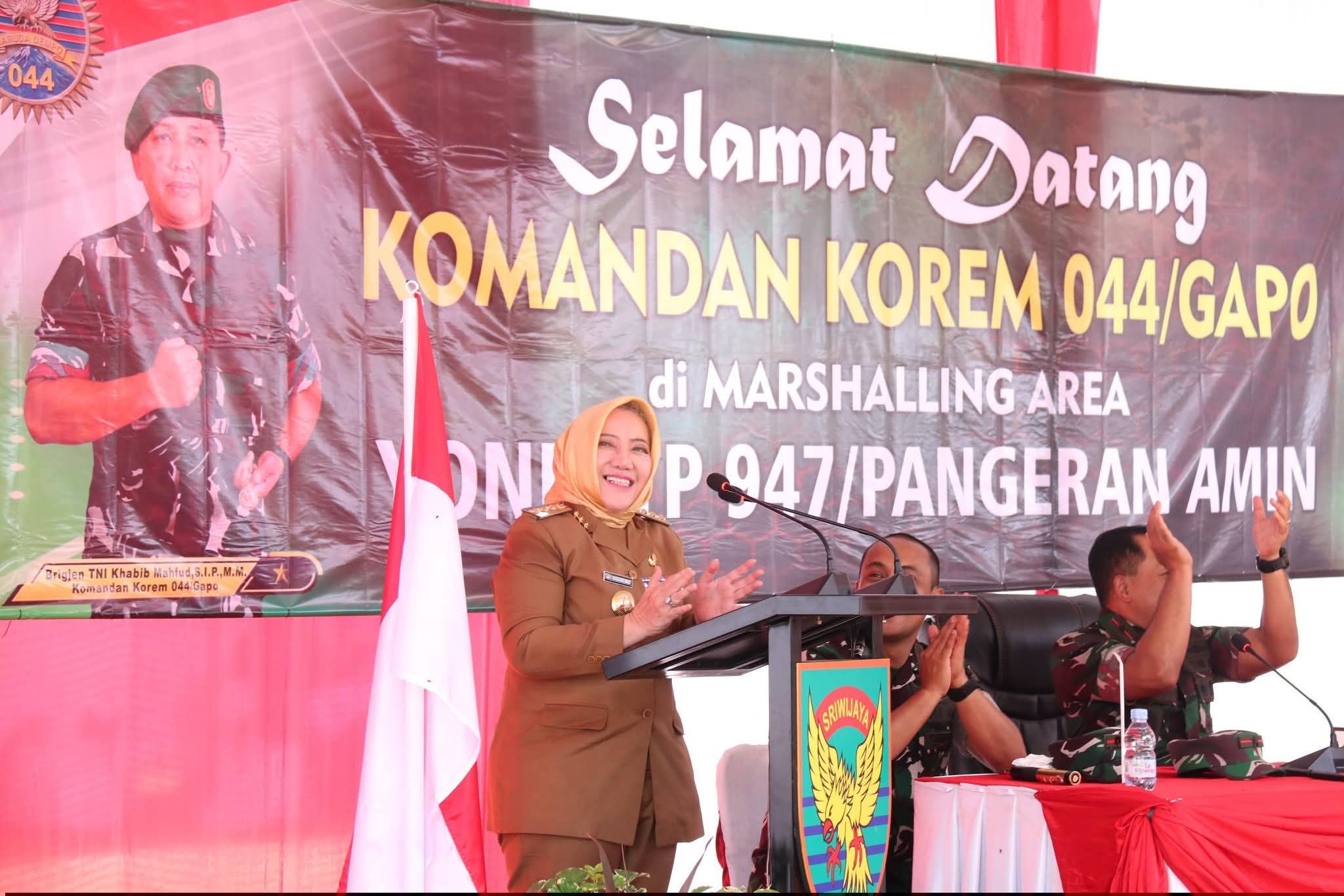 Bupati Ratna Machmud dan Wakil Bupati Suprayitno Sambut Kunker Danrem 044/Gapo di Musi Rawas